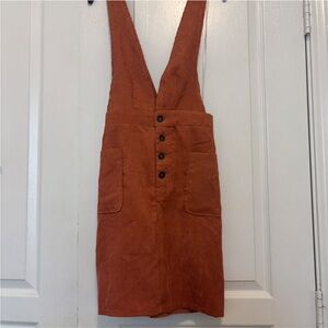 Rust Corduroy Pinafore Dress